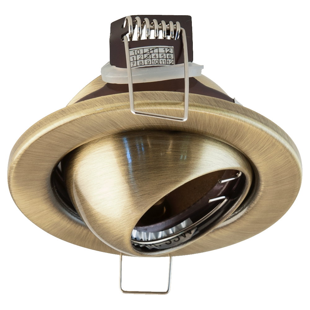 Deckeneinbauleuchte - rund - schwenkbar - altmessing IP20 - GZ4 - max