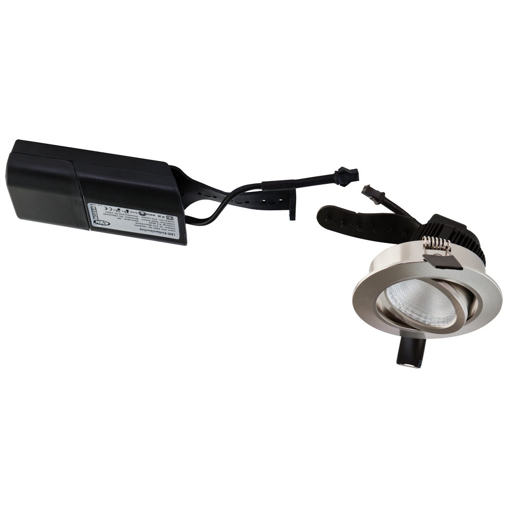 P-LED Deckeneinbau - rund - schwenkbar - chrom satiniert IP20 - 220